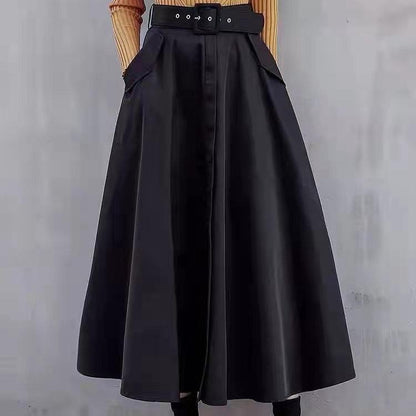 maoxiangshop Women's Autumn and Winter High Waist Retro Skirt Long Skirts Woman Fashion Y2k Vintage Clothing Preppy Style Gothic Clothes