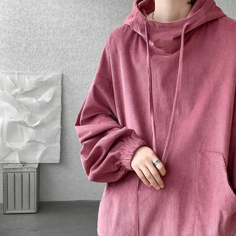 maoxiangshop Autumn Stand Collar Hoodies Sweatshirts Men Woman Fashion Pink Black Khaki Hip Hop Hoody Male Brand Casual Loose Tops