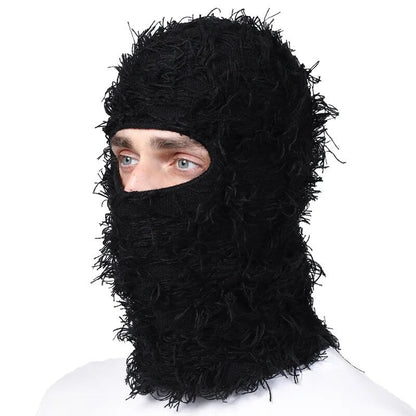 maoxiangshop Balaclava Distressed Knitted Full Face Ski Mask for Men Women Beanies Hats Skullies Camouflage Winter Warm Bonnet Windproof Hats