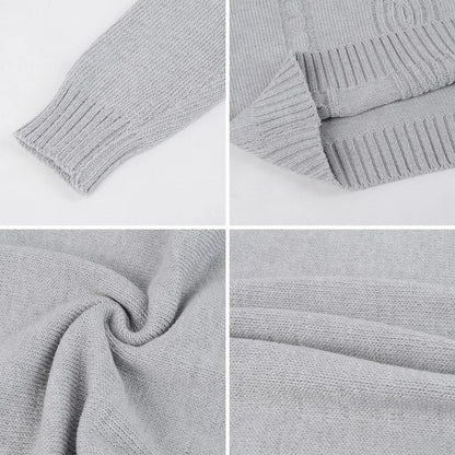 maoxiangshop Autumn Winter Men's Warm Sweater Long Sleeve Turtleneck Sweater Retro Knitted Sweater Pullover Sweater