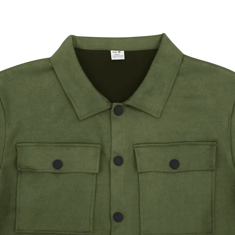 maoxiangshop New Casual Long Sleeve Coat Set Heavy Duty Workwear Shirt Set Vintage Shirt Men's Spring and Autumn