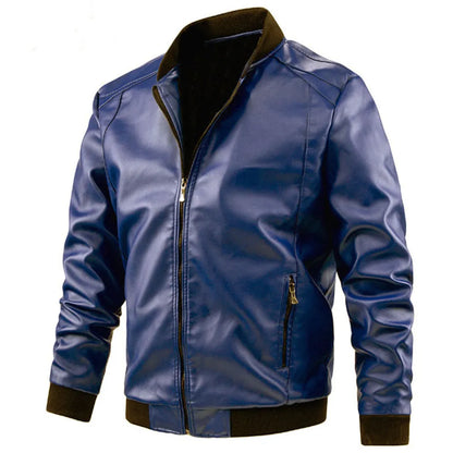 maoxiangshop Plus Size 6XL 7XL PU Jacket Men Leather Coat Casual Motorcycle Biker Coat Solid Color Leather Jackets Male Big Size 6XL 7XL