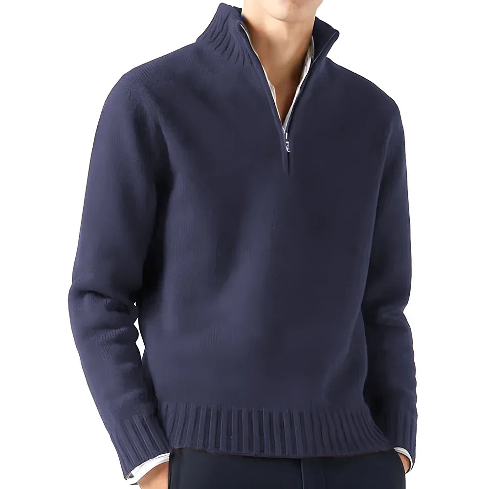 maoxiangshop New Men Long Sleeved Turtlenecks Sweaters Knitted Solid Color Streetwear oversized Breathable half zipper coats Basic Warm coats