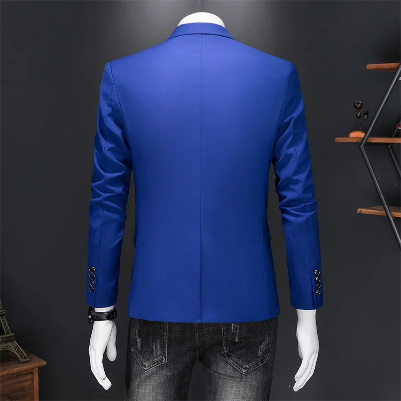 maoxiangshop High Quality Business Slim Fit Single Buttons Suits Jacket Men Slim Fit Casual Fashion Wedding Groom Tuxedo Blazer Coats 6XL-M