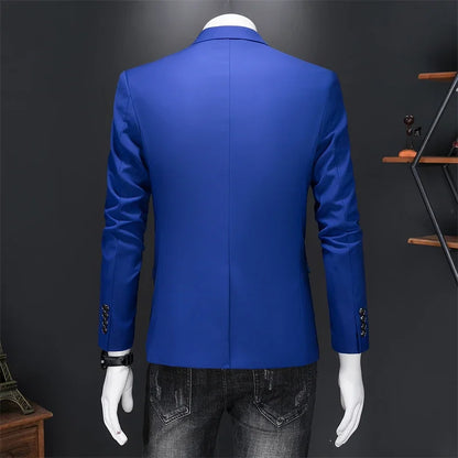 maoxiangshop High Quality Business Slim Fit Single Buttons Suits Jacket Men Slim Fit Casual Fashion Wedding Groom Tuxedo Blazer Coats 6XL-M