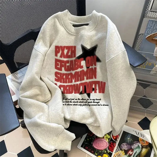 maoxiangshop Winter vintage Personalized Women Hoodie Fashion Y2K Cotton Gothic Street Hip Hop loose Harajuku art Oversized Hoodie Top