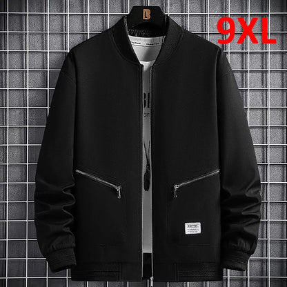 maoxiangshop New Spring Jackets Men Baseball Jacket Fashion Casual Coat Jacket Plus Size 6XL 8XL Outdoor Outerwear Solid Color
