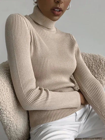 maoxiangshop Women Fall Turtleneck Sweater Knitted Soft Pullovers Cashmere Jumpers Basic Soft Sweaters For Women Autumn Winter