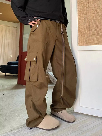 maoxiangshop Wide Cargo Pants Men Baggy Oversize Cargo Trousers Male Oversize  Loose Casual Streetwear Hip Hop Pocket Spring