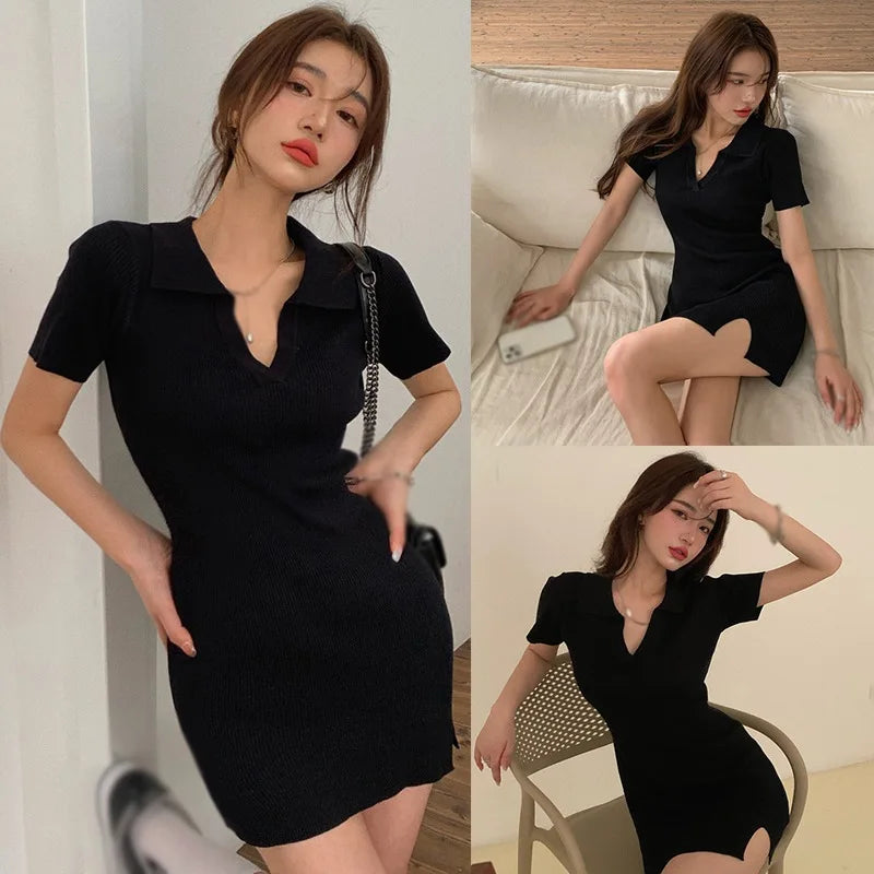 maoxiangshop Nightclub Party Sexy French V-neck Bag  Dress Women's Style Slim Fit Sexy  Fashion New Women's Dress