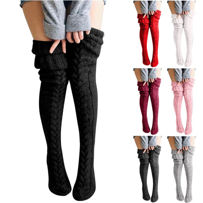 maoxiangshop Women Casual Soft Cotton Long Socks Solid Print Thicker High Floor Socks Over Knee Carpet Socks Warm for Autumn Winter Medias