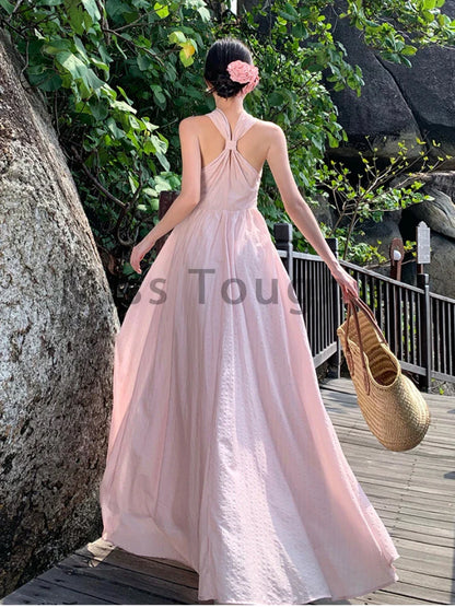 Y2k Vintage Chic French Style Midi Dress Women Princess Elegant Sweet One Piece Dress Female High Street Slim Dress Summer