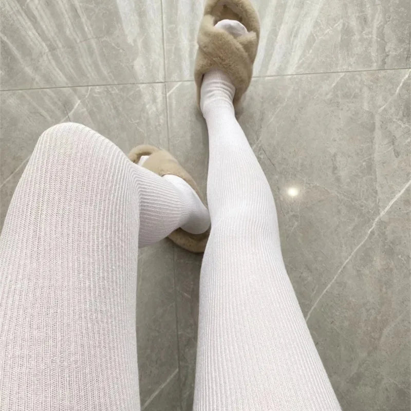 maoxiangshop  -  Women's High Waist Leggings Fashion Tight Luxury Pantyhose Spring Autumn Solid Super Elastic Street Female Stockings Y2k