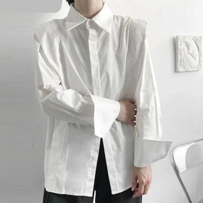 maoxiangshop 2024 Men Shirt Brand Lapel Long Sleeve Fashion Casual Men Clothing Solid Color Streetwear Button Leisure Camisas S-5XL