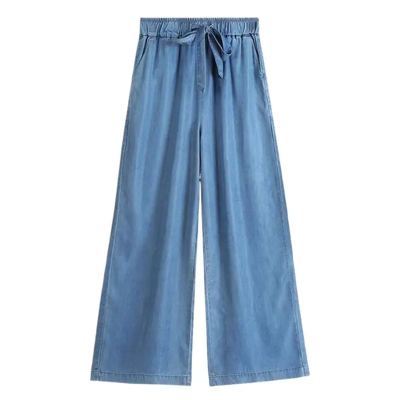 2024 thin curv wide leg Pants Vintage High Waist Jeans Women Full Length Pants Cowboy Pants Plus size Denim trousers 6XL 7XL