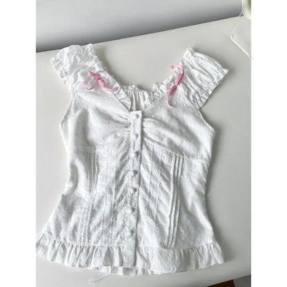 New French Elegant Fashion Women Outfits 2 Piece Skirts Set Casual Solid Blouse + Sweet Sexy Print Y2k  Mini Skirt Hot Girl