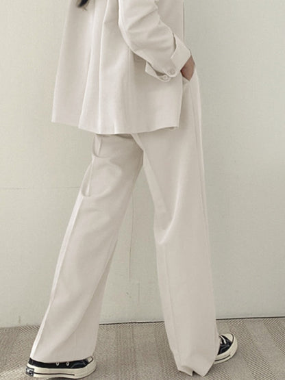 maoxiangshopWomen Suit Jacket Trousers Set Full Sleeve Single Breasted Pants Solid Elegant Suit Commuter Coat Autumn Winter Clothing