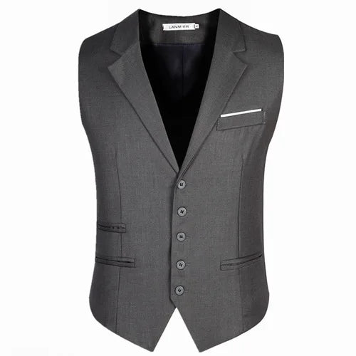 maoxiangshop Dress Vests For Men Slim Fit Mens Suit Vest Male Waistcoat Gilet Homme Casual Sleeveless Formal Business Jacket Plus Size M-6XL