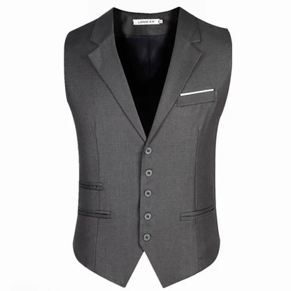 maoxiangshop Dress Vests For Men Slim Fit Mens Suit Vest Male Waistcoat Gilet Homme Casual Sleeveless Formal Business Jacket Plus Size M-6XL