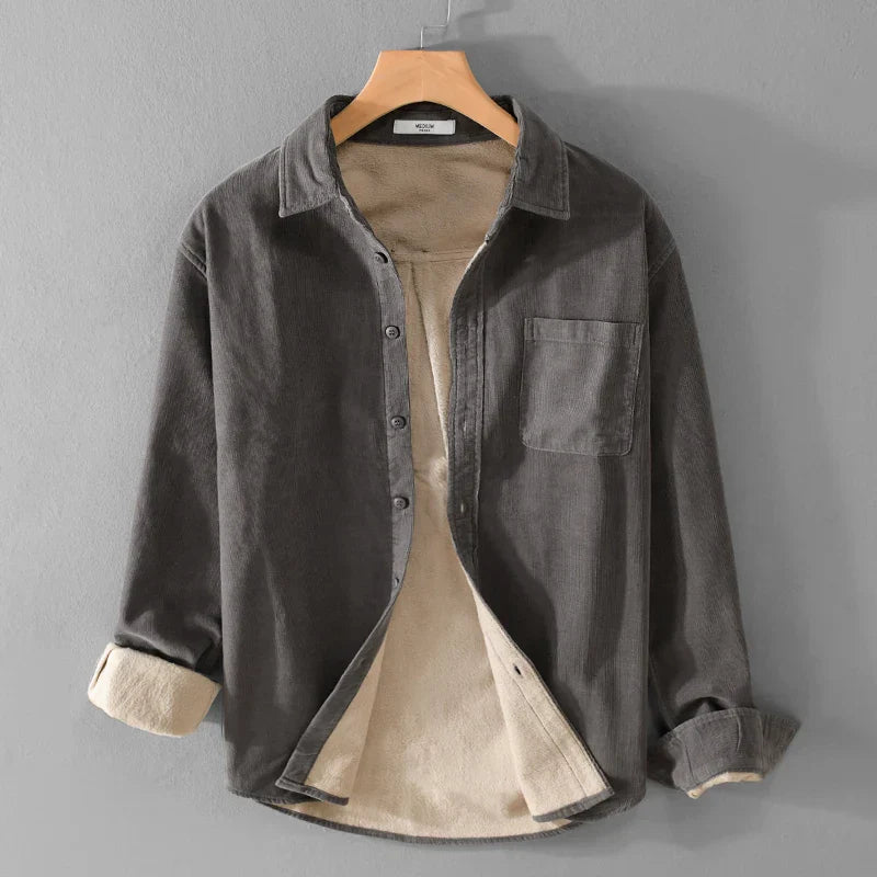 maoxiangshop Italy Quality Brand Shirts For Men Fashion Cotton Corduroy Warm Long-sleeve Thickened Plus Size Top Clothes Camisa