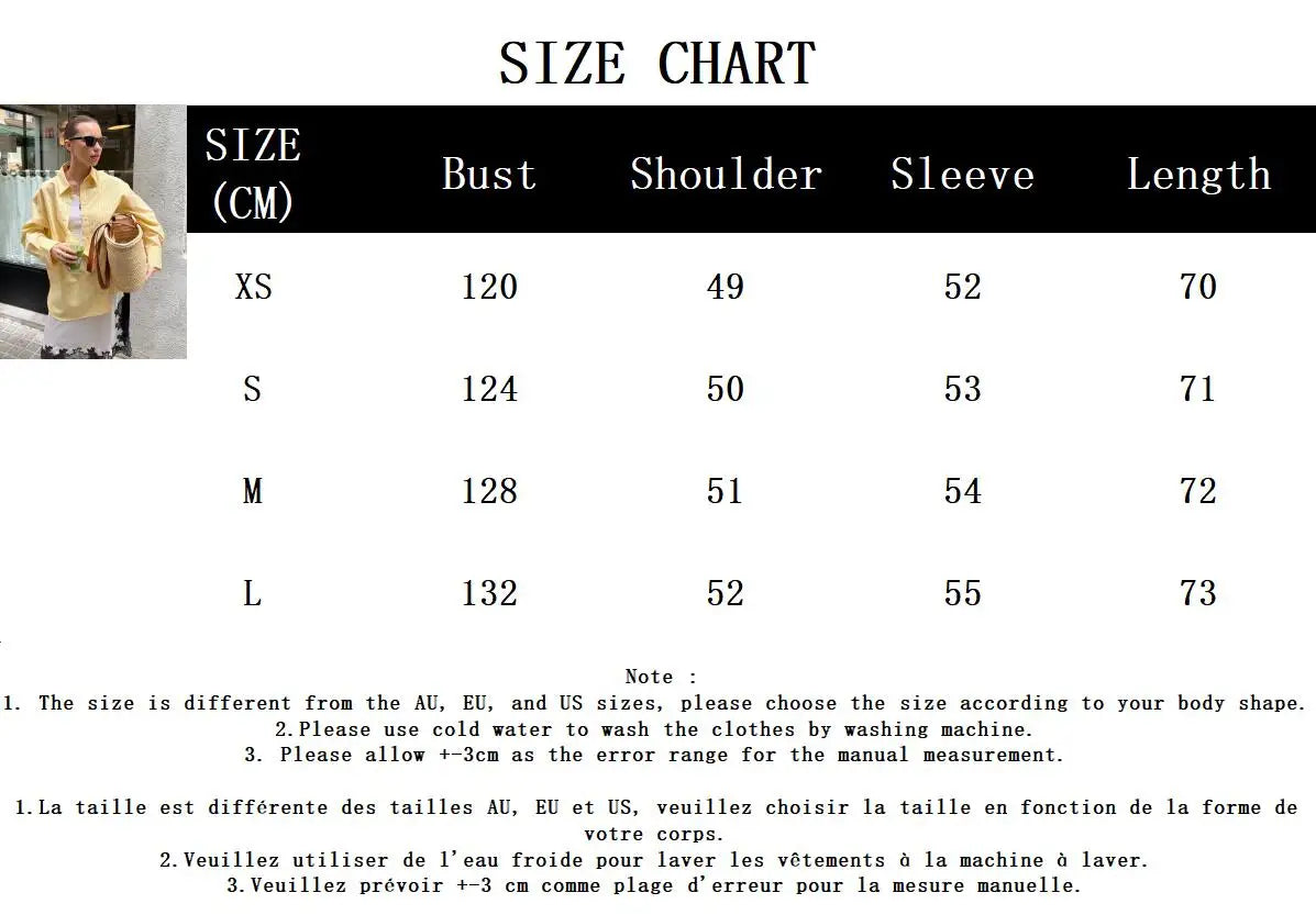 maoxiangshop  -  Yellow Striped Shirts For Women Autumn Loose Casual Long Sleeve Turndown Collar Blouses Female Simple Fashion Blouse 2024 New