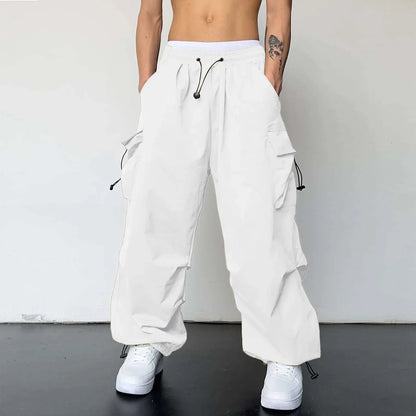 maoxiangshop Streetwear Spring Summer Cargo Pants Men Multi-pocket Harajuku Fashion Casual Men's Jogger Pants Wide Leg Loose Hip Pop Pants
