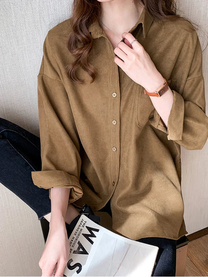 maoxiangshop Plus Size Korean Style Blouses Long Sleeve Clothes Office Autumn Shirt Women Shirts Winter Clothes Elegant Women Blouses