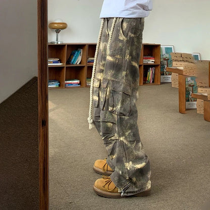 Camouflage Cargo Pants Men Oversize Camo Trousers Male Loose Casual Vintage Streetwear Hip Hop Safari Style