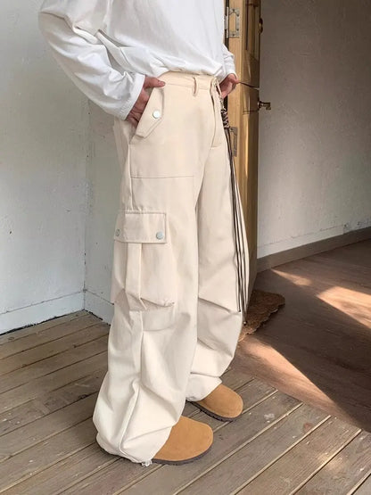 maoxiangshop Wide Cargo Pants Men Baggy Oversize Cargo Trousers Male Oversize  Loose Casual Streetwear Hip Hop Pocket Spring