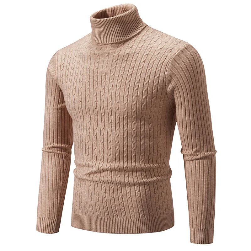 maoxiangshop New Men's Turtleneck Sweater Casual Men's Knitted Sweater Warm Fitness Men Pullovers Tops