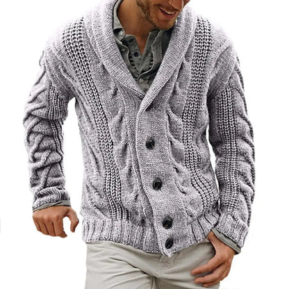 maoxiangshop Men Sweater Jacket Cotton Blend Button Closure Men Knitwear Long Sleeve Fashion Cardigan Sweater For Autumn Winter