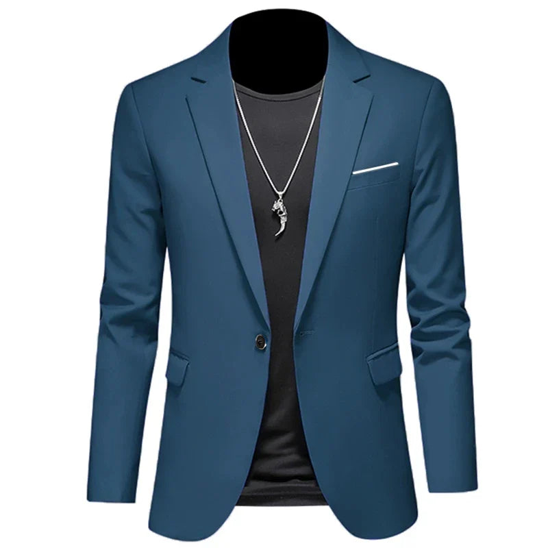 maoxiangshop 2024 Fashion New Men's Casual Business Slim Fit Formal Dress Blazers Jacket Suit Coat