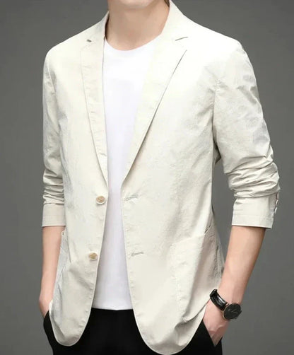 maoxiangshop Cotton Slim Fit Small Suit High-End Casual Suit Men's Single Layer & Thin Spring-Summer Top Single Western Coat Men