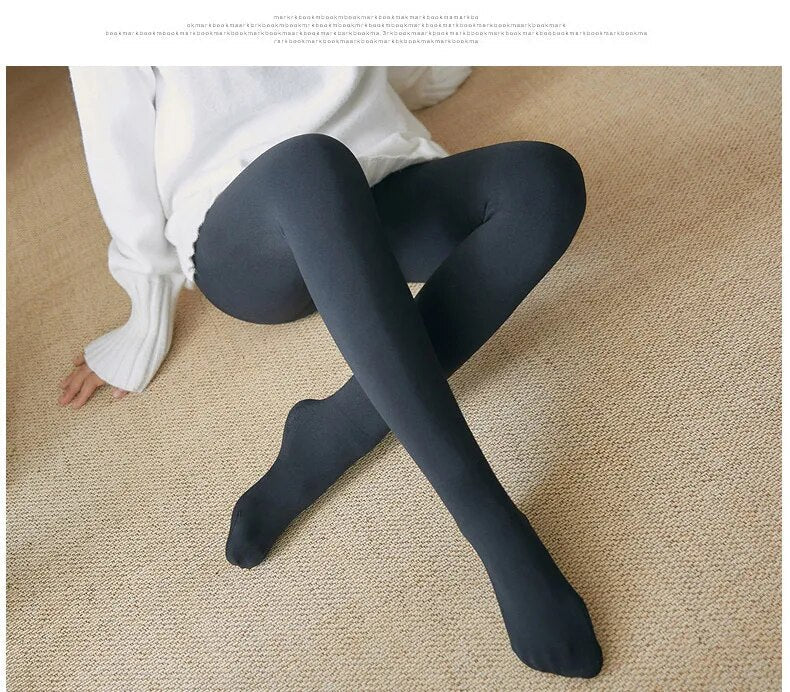 maoxiangshop New fashion large size Fleece Women Winter Tights White High Waist Warm Pantyhose Thermal stockings Elasticity Seamless Leggings