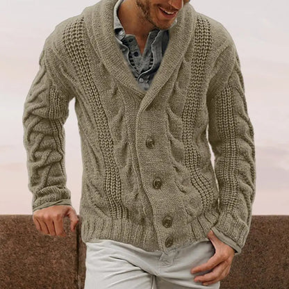 maoxiangshop Men Sweater Jacket Cotton Blend Button Closure Men Knitwear Long Sleeve Fashion Cardigan Sweater For Autumn Winter