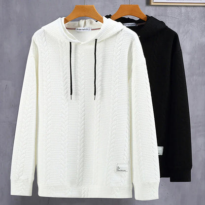 maoxiangshop Mens Hoodies Plus Size 10XL Solid Color Hoodie Spring Autumn Hooded Sweatshirt Male Big Size 10XL Pullover Black White
