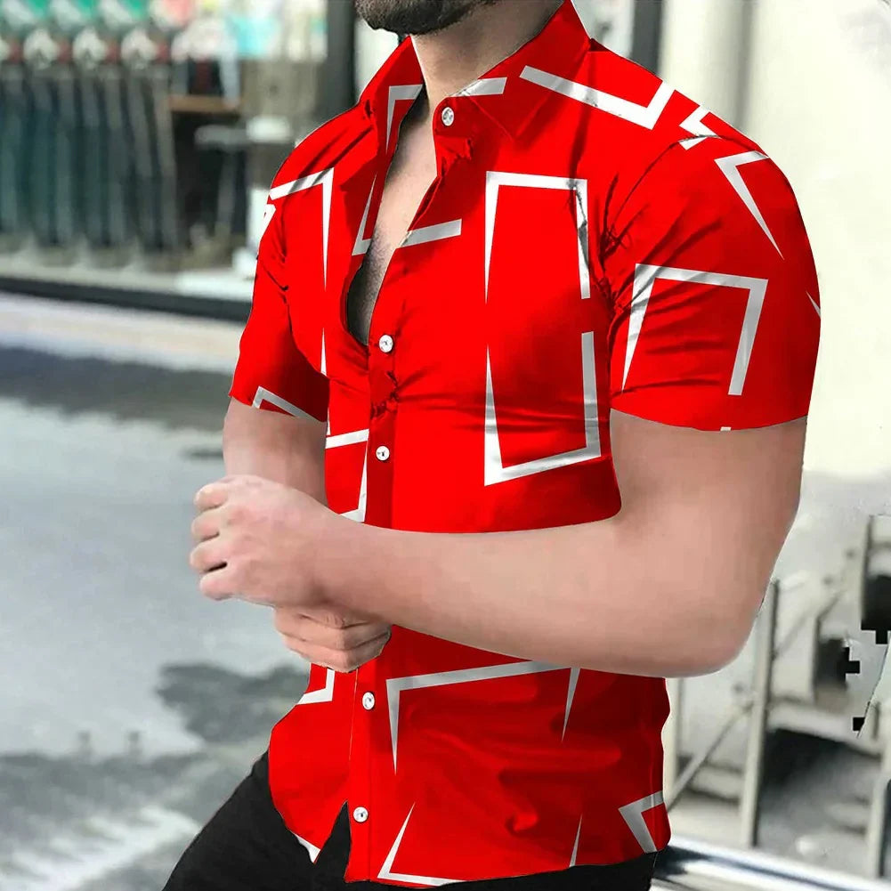 maoxiangshop 3D printed men's shirt New high quality Hawaiian Baroque short sleeve tops