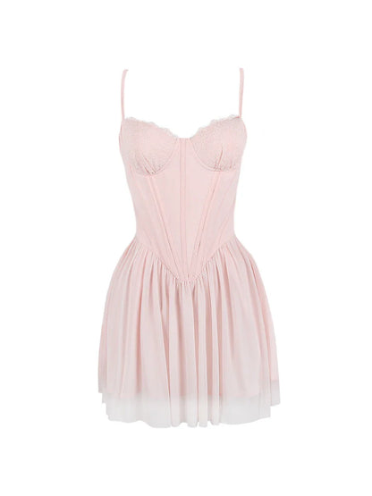 Elegant and Beautiful Women's Dresses Sleeveless Pink A Line Bodycon Corset Dress Sexy Casual Holiday Dress