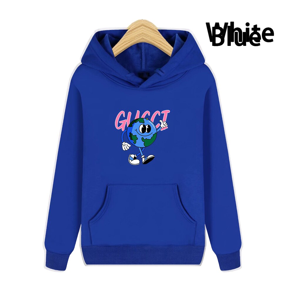 Earth Pattern Print Hoodies Autumn Winter Women's Fashion Versatile Multicolor O-Neck Sweatshirts Sweet Lovely Loose Fleece Tops