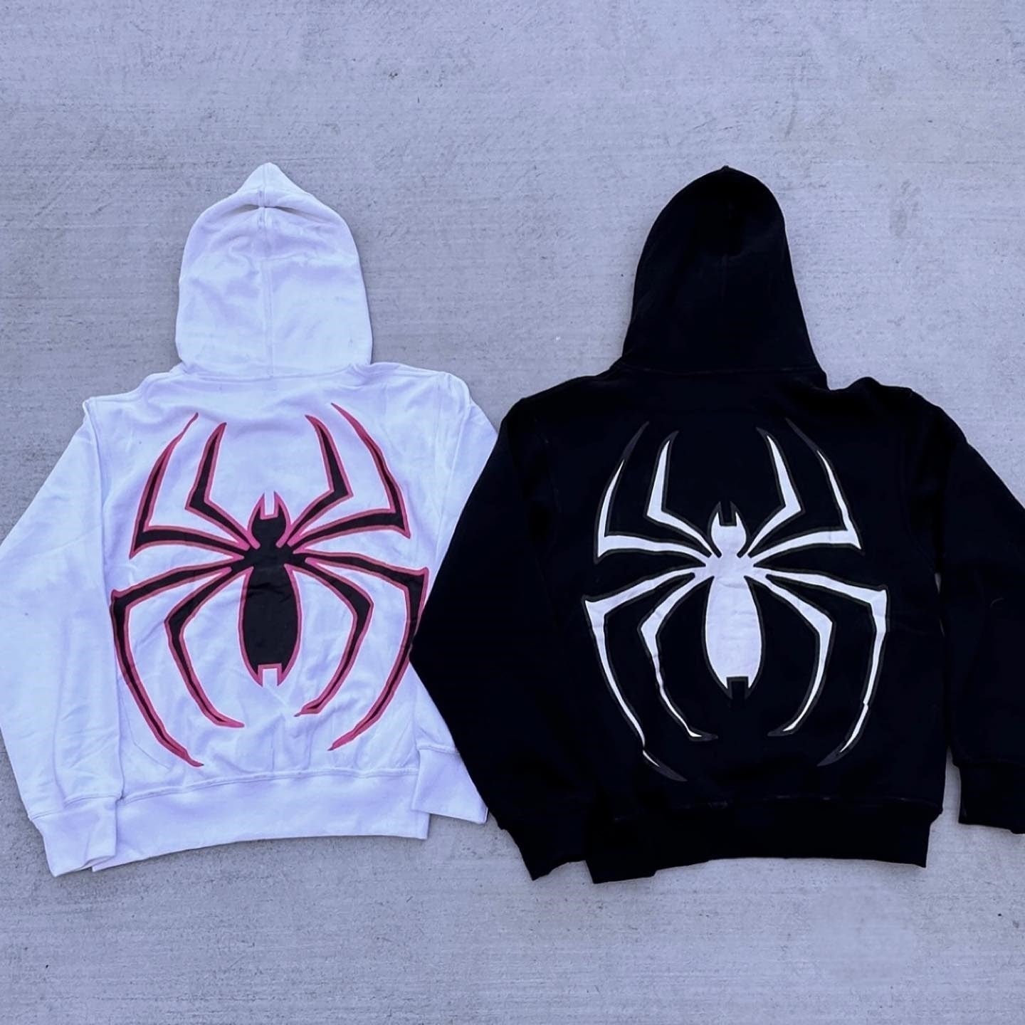 maoxiangshop Dark Spider Print Hoodie Pullover Sweatshirt High Street Retro Loose Hip Hop Punk Kpop Dance Winter Clothes Long Sleeve Tops 
