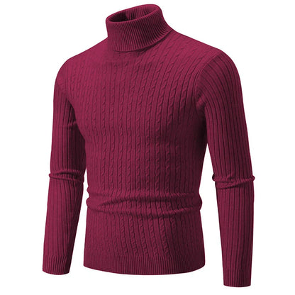 maoxiangshop New Men's Turtleneck Sweater Casual Men's Knitted Sweater Warm Fitness Men Pullovers Tops