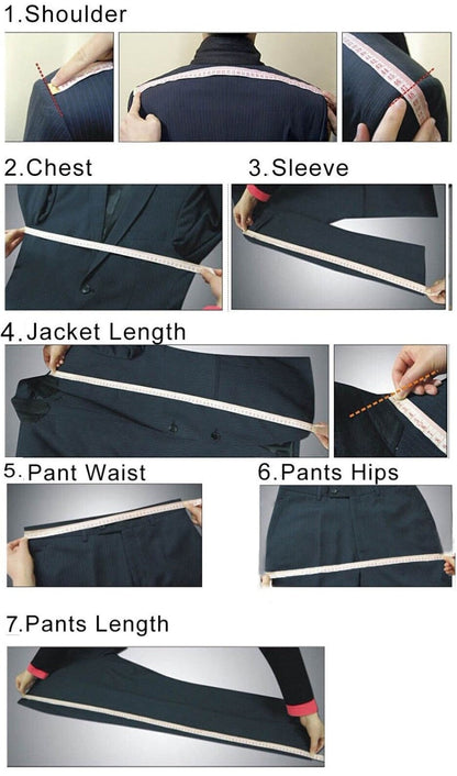 maoxiangshop Navy Blue 2 Piece Slim Fit Business Men Suit Stripe Groom Wedding Tuxedo Custom Skinny Prom Wedding Business Suit