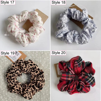 Floral Print Sweet Cute Scrunchie Woman Four Seasons Elastic Hair Rope Casual Scrunchies Style Can be Changed 4 Pcs/bag