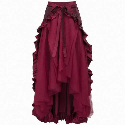 maoxiangshop  -  Big Size Women's Gothic Steampunk Skirt Pirate Flair and Victorian Ruffles Anime Cos Victorian Era Gothic Skirt