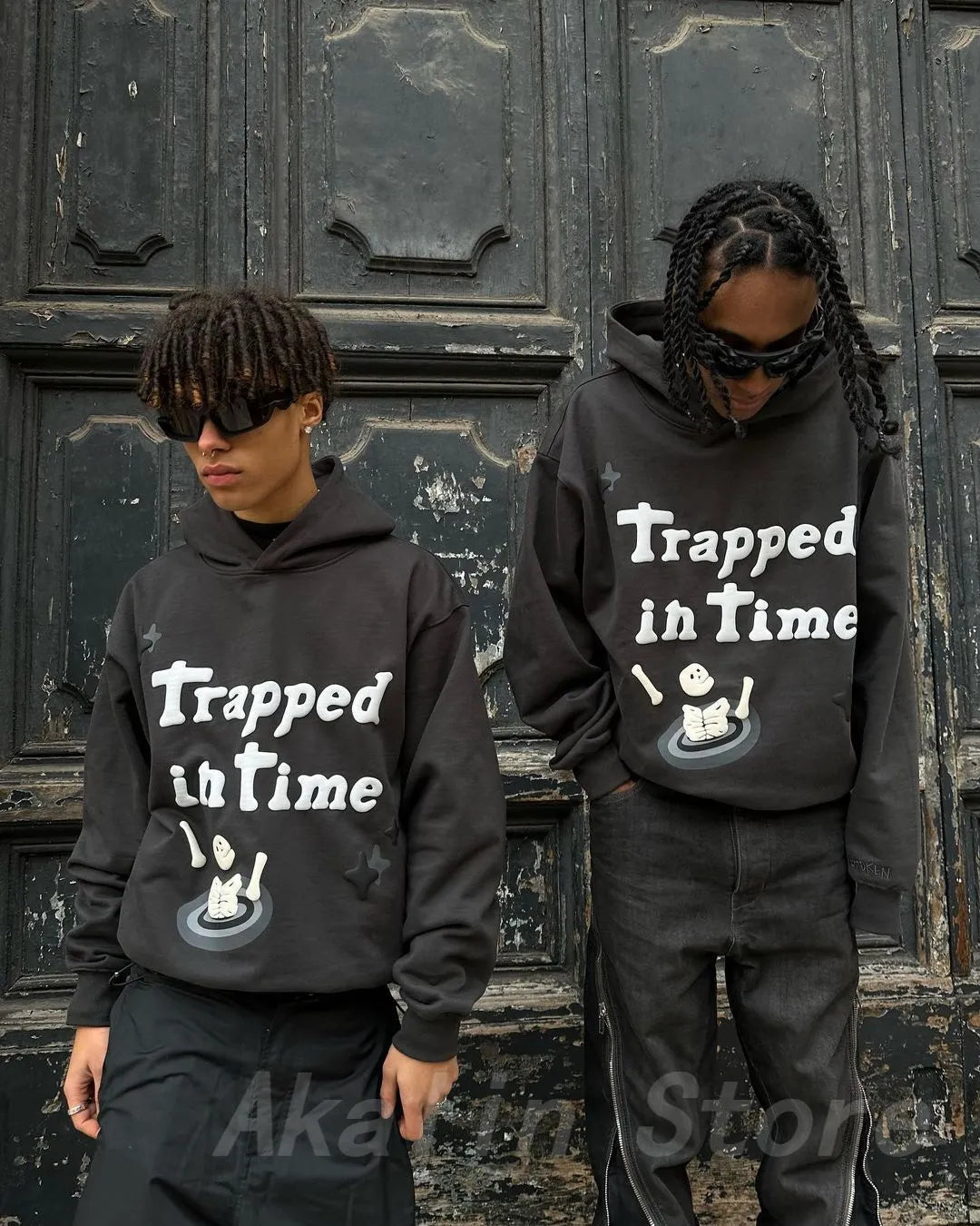 maoxiangshop Harajuku 3D Skull Puff Print Hoodies Oversized Streetwear Men High Quality Cotton Liner Sweatshirt Top Women Couples Y2k Clothes
