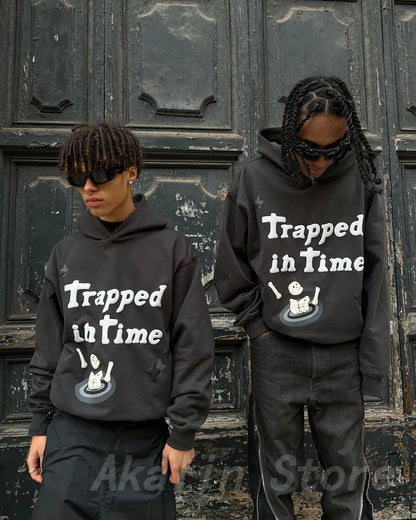 maoxiangshop Harajuku 3D Skull Puff Print Hoodies Oversized Streetwear Men High Quality Cotton Liner Sweatshirt Top Women Couples Y2k Clothes