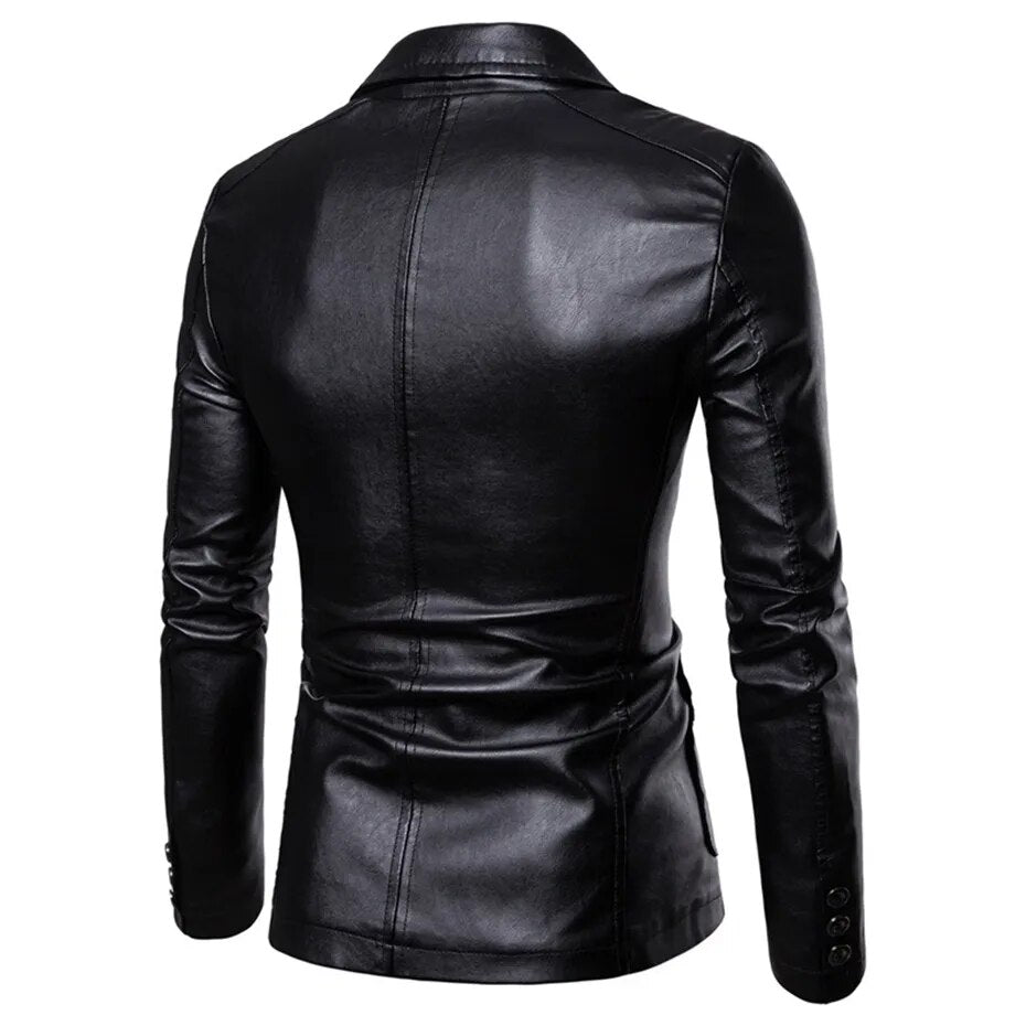 maoxiangshop Plus Size 5XL 6XL PU Jacket Men Solid Color Leather Coat Jacket Casual Motorcycle Biker Coat Leather Jackets Male Big Size 6XL