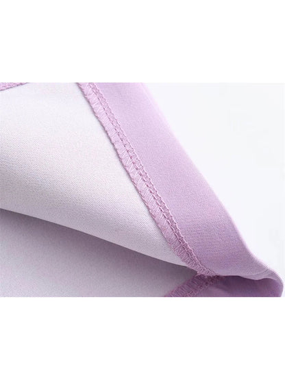 maoxiangshop  -  Cute Bow Knotted Spring Purple Mini Skirts 2024 Summer High Waist Casual Side Zipper Fly Straight Short Skirt