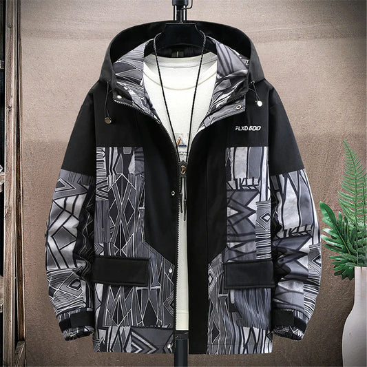 maoxiangshop Plus Size 10XL 11XL Jacket Men Hip Hop Streetwear Patchwork Jacket Coat Male Hooded Jackets Big Size 10XL 11XL
