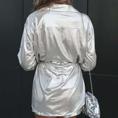 maoxiangshop  -  Women's Single Breasted Shirt Autumn/winter Solid Color Long Sleeved Loose Top Elegant and Fashion Office Women's Coat